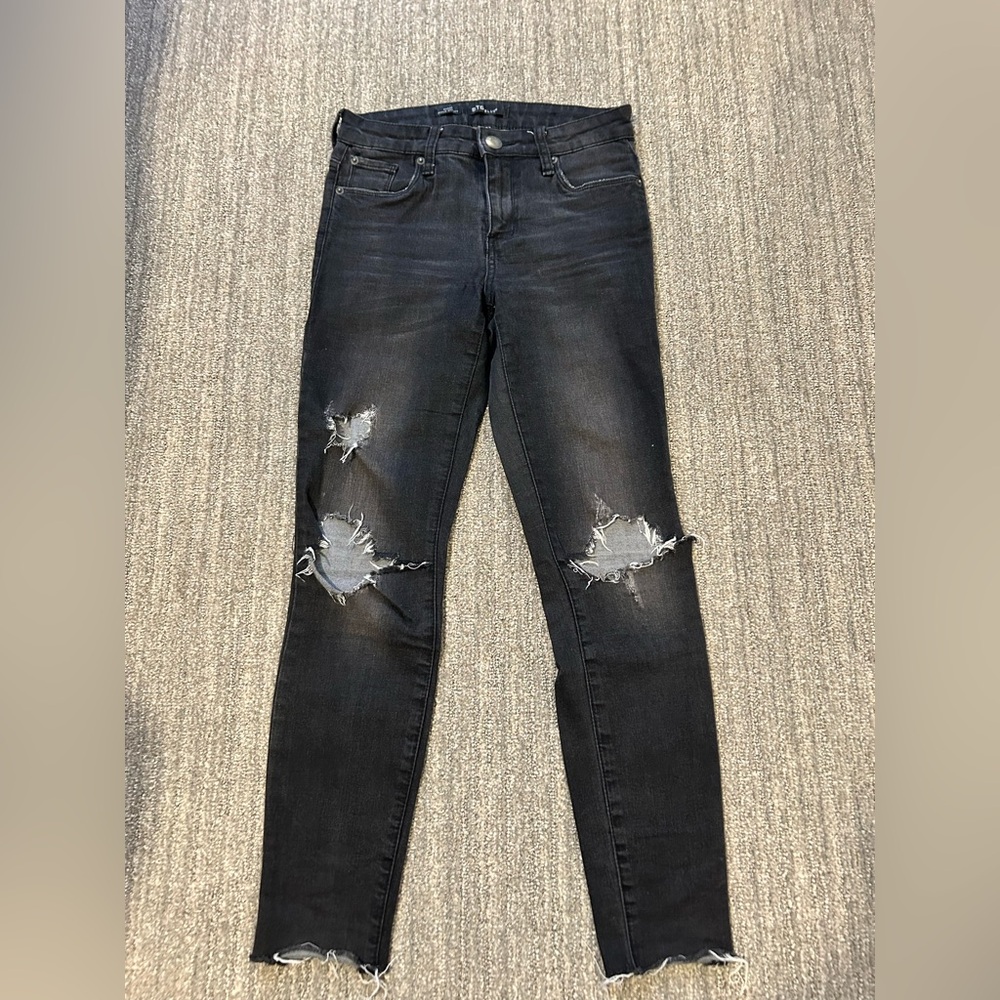 STSBlue Distressed Black Skinny Jeans Size 24